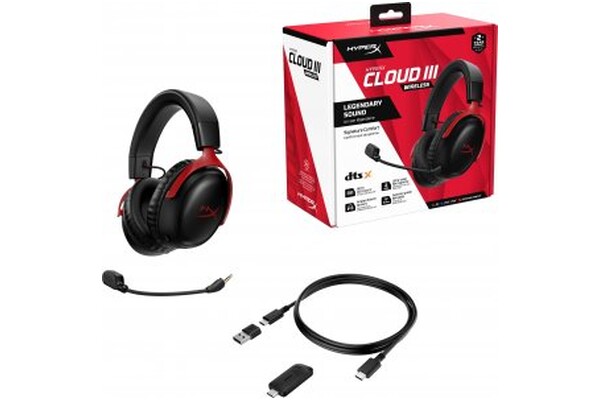Słuchawki HYPERX Cloud 3 Nauszne Bezprzewodowe czerwony