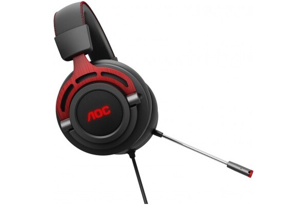 Słuchawki AOC GH300 Nauszne Przewodowe czarno-czerwony