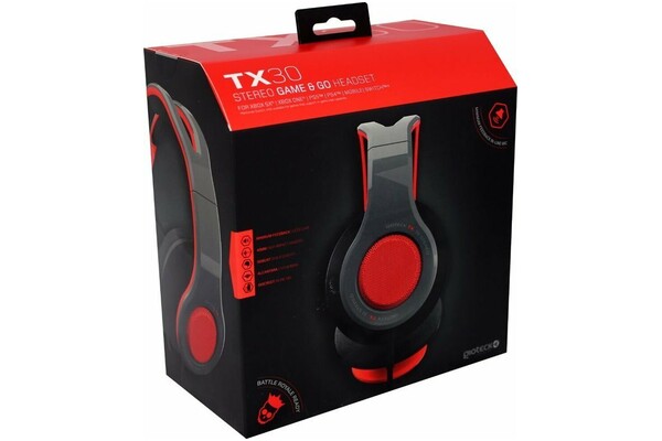Słuchawki GIOTECK TX30 Nauszne Przewodowe czerwony