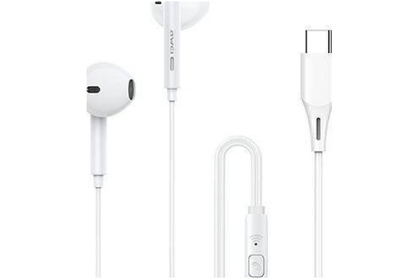 Słuchawki Awei PC1T Douszne Przewodowe biały