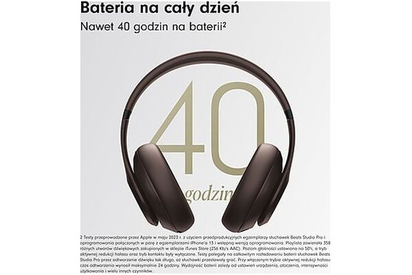 Słuchawki Beats by Dr. Dre Studio Pro Nauszne Bezprzewodowe brązowy