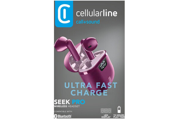 Słuchawki CELLULARLINE Seek Pro Douszne Bezprzewodowe fioletowy