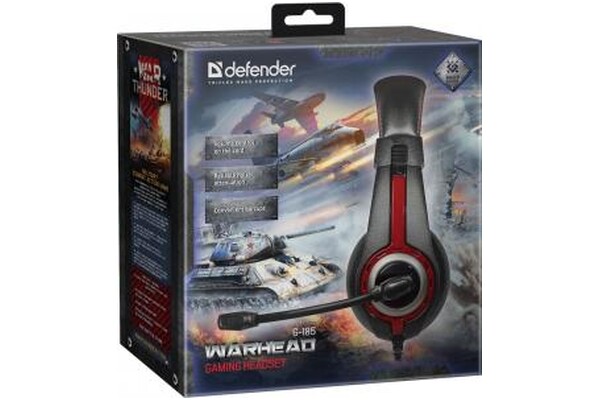 Słuchawki DEFENDER Warhead G185 Nauszne Przewodowe czerwony