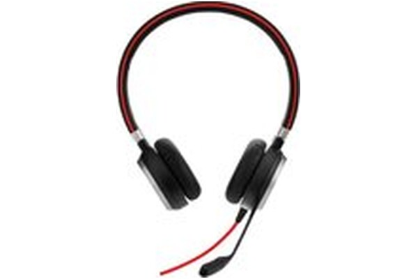 Słuchawki Jabra Evolve 40 UC Nauszne Przewodowe czarno-czerwony