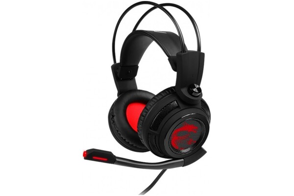 Słuchawki MSI DS502 Nauszne Przewodowe czarno-czerwony
