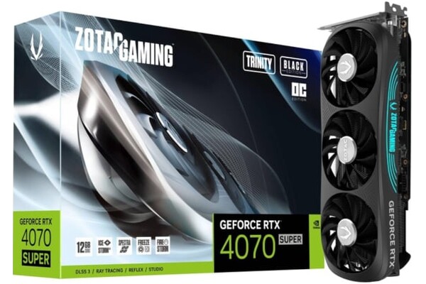Karta graficzna ZOTAC RTX 4070 SUPER Trinity Black OC 12GB GDDR6X
