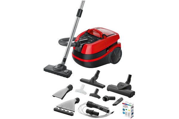 Odkurzacz Bosch BWD421PET AquaWash&Clean tradycyjny workowy 2100W czerwony