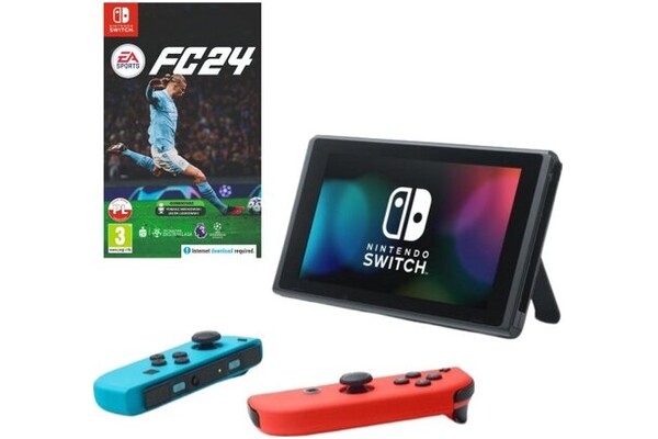 Konsola Nintendo Switch 32GB czarny + EA SPORTS FC 24 + Kontroler Switch