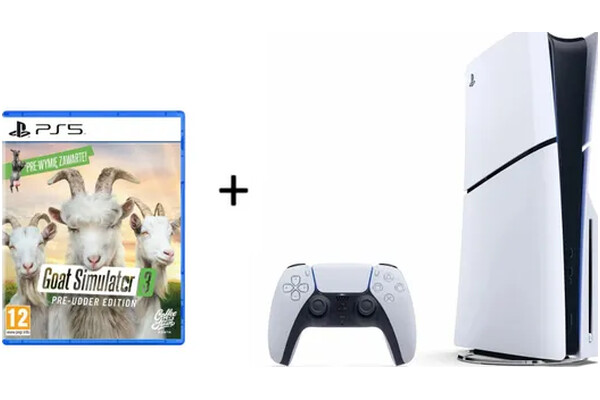Konsola Sony PlayStation 5 Slim 1TB biały + Goat Simulator 3 PS5