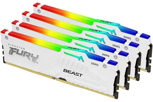 Pamięć RAM Kingston Fury White Beast RGB 128GB DDR5 5600MHz Z radiatorem 1.25V 40CL