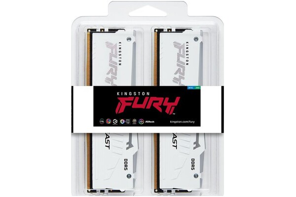 Pamięć RAM Kingston Fury White Beast RGB 128GB DDR5 5600MHz Z radiatorem 1.25V 40CL