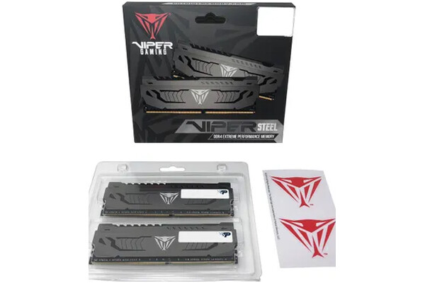 Pamięć RAM Patriot Viper Steel Grey 16GB DDR4 3200MHz Z radiatorem 1.35V 16CL