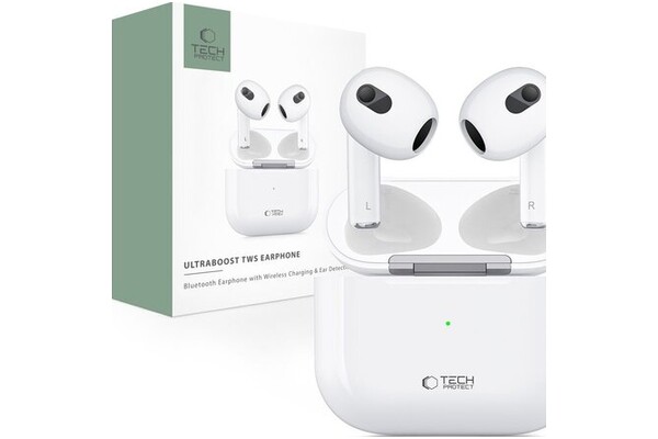 Słuchawki Tech-Protect Earphone Pro Core Douszne Przewodowe biały