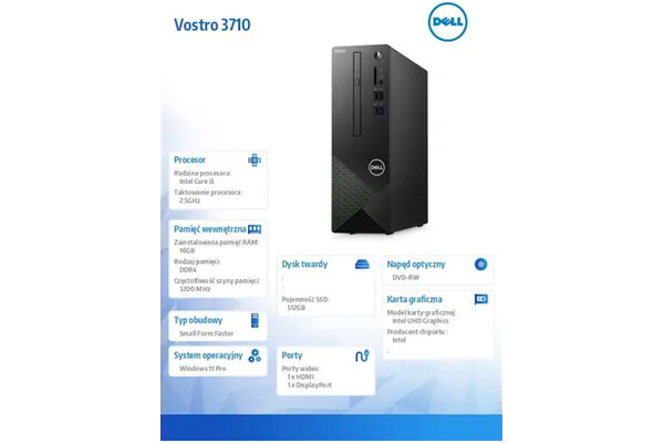DELL Vostro 3710 Intel Core i5 16GB DDR4 500GB SSD Windows 11 Professional