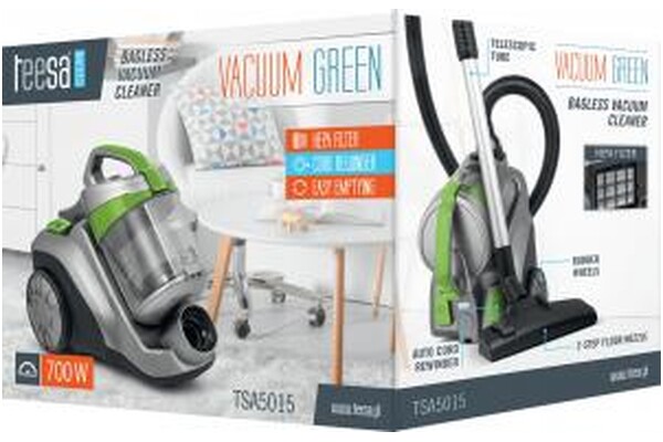 Odkurzacz Teesa TSA5015 Vacuum Green tradycyjny bezworkowy szary