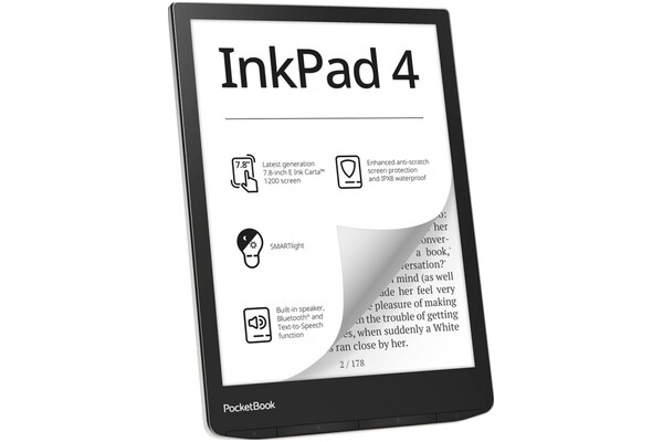 Czytnik PocketBook InkPad 4 32GB czarno-srebrny - bez reklam