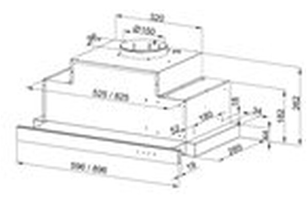 Okap kuchenny wkład - teleskopowy GLOBALO Teslo 90.1 90.0cm czarny