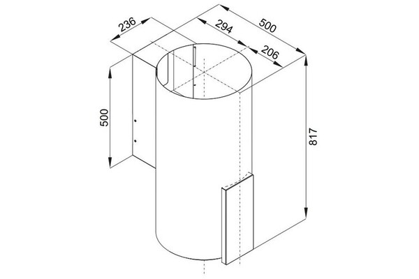 Okap kuchenny Przyścienny VDB Tube P Glass 39.0cm Inox