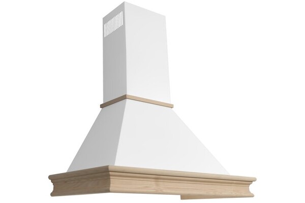Okap kuchenny Kominowy VDB Classic L 90 90.0cm biało-drewniany