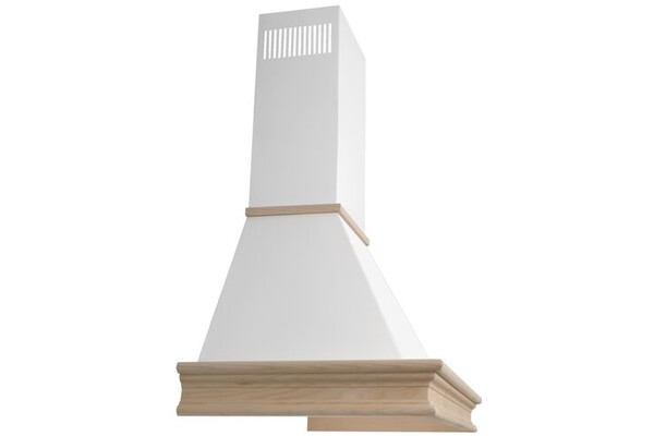 Okap kuchenny Kominowy VDB Classic L 90 90.0cm biało-drewniany