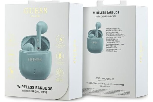 Słuchawki Guess GUTWSJ14ESGQ Classic Douszne Bezprzewodowe niebieski