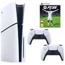 Konsola Sony PlayStation 5 Slim 1024GB biało-czarny + EA Sports FC 25 + pad bezprzewodowy DualSense - 2 szt.