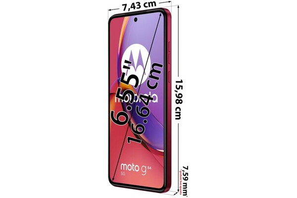 Smartfon Motorola moto g84 5G czerwony 6.55" 12.0GB/256.0GB