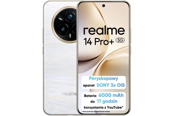 Smartfon realme 14 Pro 5G perłowy 6.83" 8.0GB/256.0GB