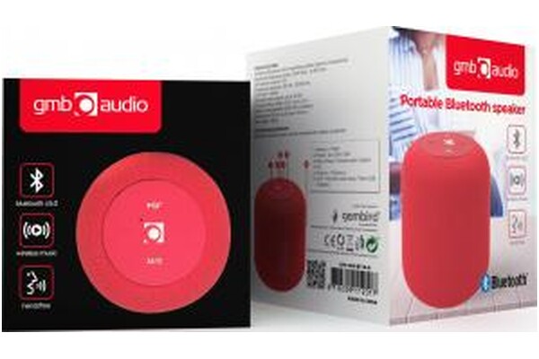 głośnik Bluetooth Gembird SPKBT15R czerwony