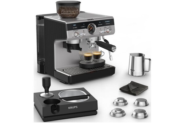 Ekspres KRUPS XP804T kolbowy czarno-srebrny