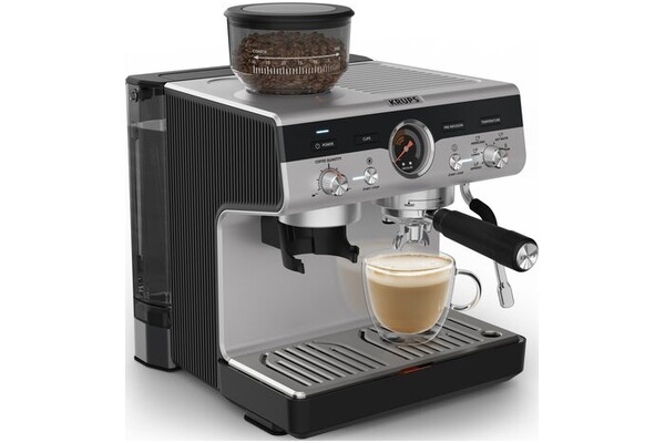 Ekspres KRUPS XP804T kolbowy czarno-srebrny