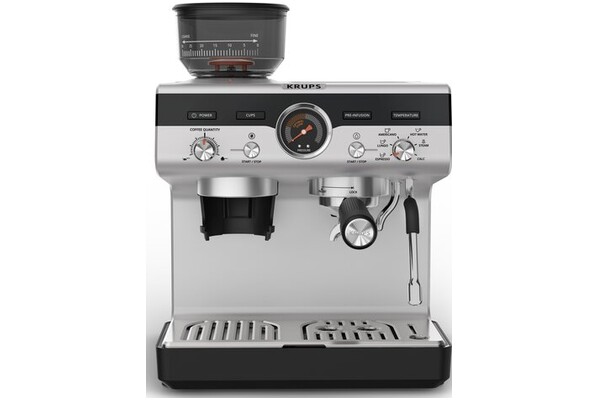 Ekspres KRUPS XP804T kolbowy czarno-srebrny