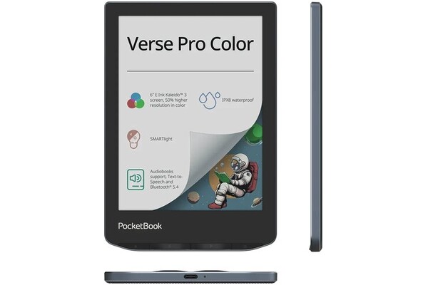 Czytnik PocketBook Verse Pro 6 Color 16GB czarny - bez reklam