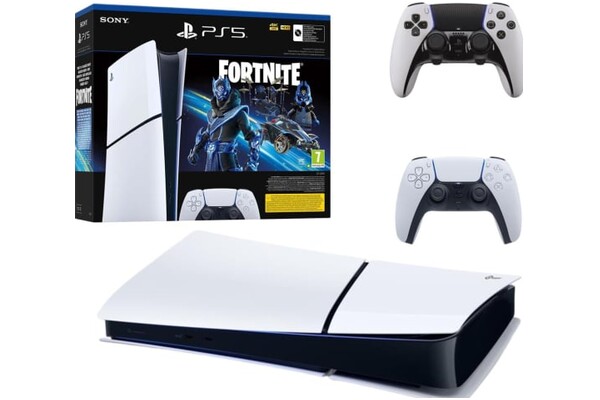 Konsola Sony PlayStation 5 Slim Digital 1TB biało-czarny + pad bezprzewodowy DualSense, pad bezprzewodowy DualSense Edge