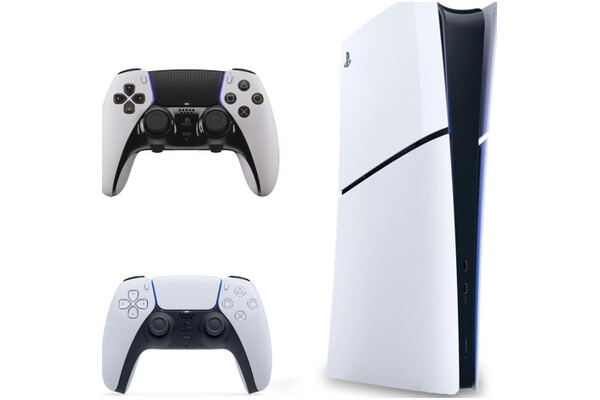 Konsola Sony PlayStation 5 Slim Digital 1TB biało-czarny + pad bezprzewodowy DualSense, pad bezprzewodowy DualSense Edge