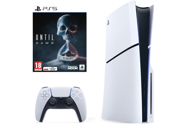 Konsola Sony PlayStation 5 Slim 1TB biało-czarny + Until Dawn + pad bezprzewodowy DualSense