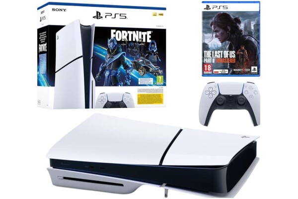 Konsola Sony PlayStation 5 Slim 1TB biało-czarny + The Last of Us Part II + pad bezprzewodowy DualSense