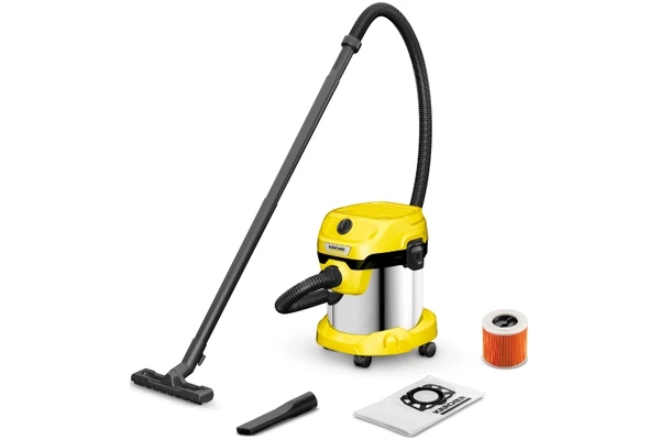 Odkurzacz Karcher WD2 Plus tradycyjny workowy 1000W żółto-srebrny