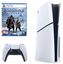 Konsola Sony PlayStation 5 Slim 1TB biało-czarny + God of War Ragnarok + pad bezprzewodowy DualSense