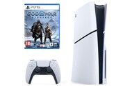 Konsola Sony PlayStation 5 Slim 1TB biało-czarny + God of War Ragnarok + pad bezprzewodowy DualSense