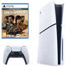 Konsola Sony PlayStation 5 Slim 1TB biało-czarny + Uncharted Kolekcja Dziedzictwo Złodziei + pad bezprzewodowy DualSense