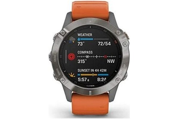 Smartwatch Garmin Fenix 6 Sapphire 1.30" pomarańczowy