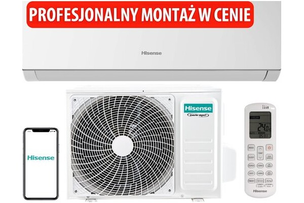 Klimatyzator ścienny SPLIT z montażem Hisense DJ35LE0EG/DJ35LE0EW New Comfort 3500W 56dB