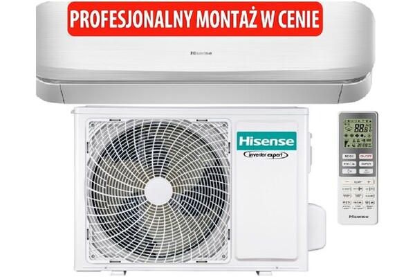 Klimatyzator ścienny SPLIT z montażem Hisense QJ35XJ3AG/AS35XJ3EW 3500W 58dB
