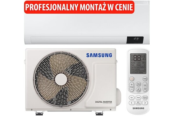 Klimatyzator ścienny SPLIT z montażem Samsung AR12TXHZAWK/EU Luzon 3500W 56dB