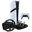 Konsola Sony PlayStation 5 Pro biało-czarny + Astros Playroom + Kierownica