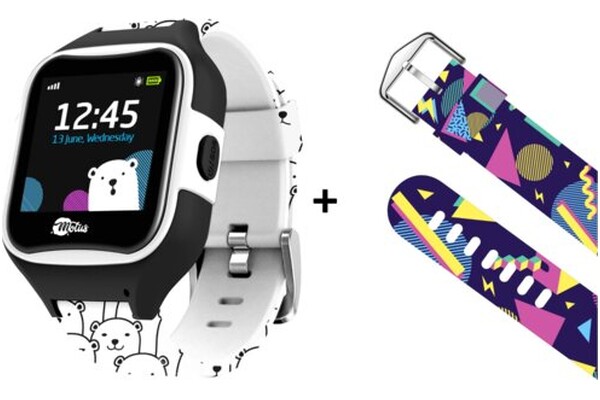 Smartwatch MOTUS Watchy Teddy Geometric biały