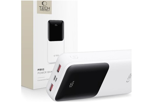 Powerbank Tech-Protect PB02 20000mAh 22.5W biały