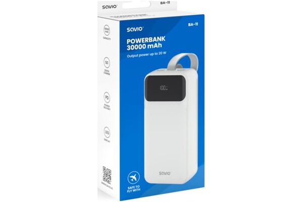 Powerbank SAVIO BA-11 30000mAh 20.0W biały
