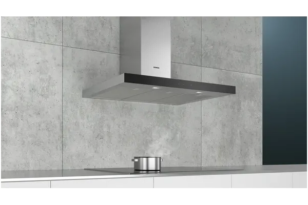 Okap kuchenny Kominowy Siemens LC96BFM50 90.0cm srebrny